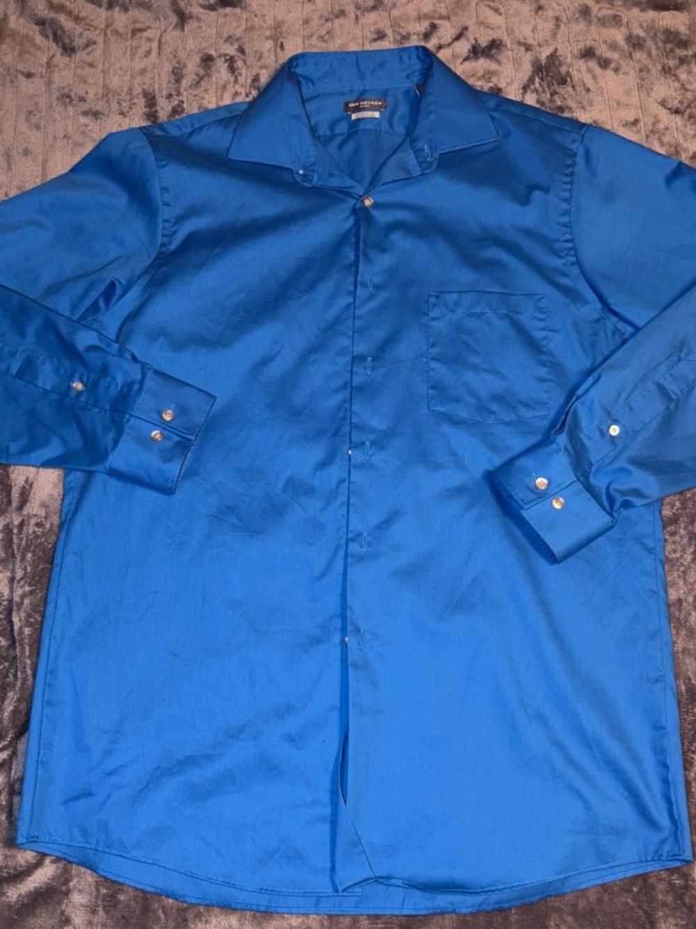 Van Heusen Royal Blue Long-Sleeve Dress Shirt